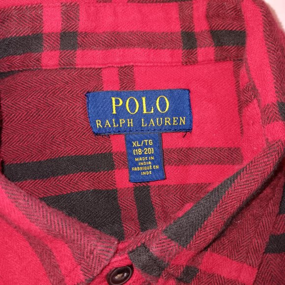 POLO RALPH LAUREN PLAID SHIRT *FITS LIKE SMALL says XL (was shrunk & sold as XL) - Picture 4 of 5